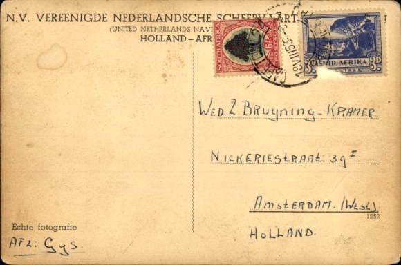 Postcard MS Oranjefontein, aerial photograph