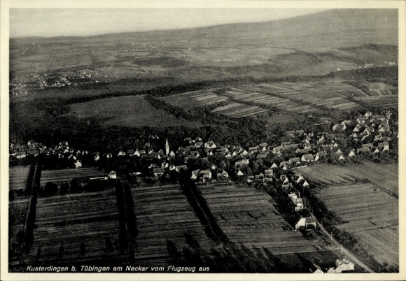 Postcard Kusterdingen in Württemberg, aerial photograph