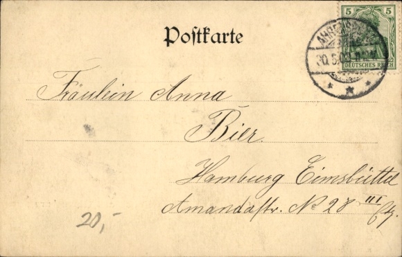 Postcard Ahrensburg in Holstein, Albert Niejahr's Inn, Guttemplerheim