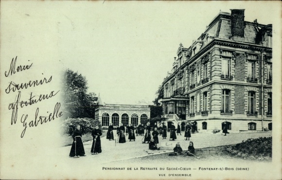 Postcard Fontenay sous Bois Val de Marne, Pensionnat de la Retraite du Sacre Coeur