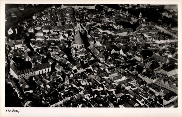 Postcard Amberg in Swabia, aerial photo