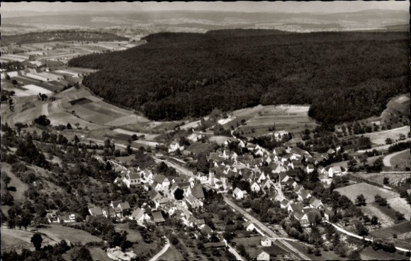 Postcard Untergimpern Neckarbischofsheim Baden, aerial photograph