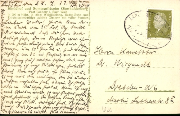 Postcard Oberhaiderberg Lohberg in the Bavarian Forest, isolated farm and summer resort, Zwercheck