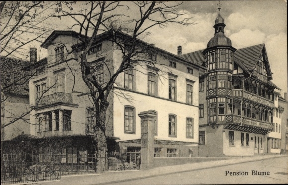 Postcard Bad Salzungen, Pension Blume, bay window