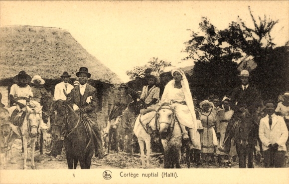 Postcard Haiti, wedding procession