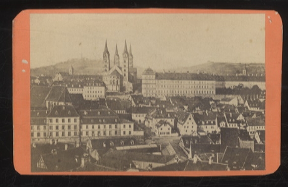 CdV Photo Bamberg in Bavaria, view over the city to the cathedral
