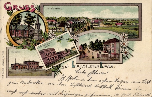 Ak Lockstedt in Holstein, Lockstedter Lager,  mit Totalansicht, Bahnhof, Wache, Denkmal