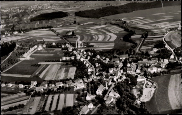 Postcard Lauffen am Neckar, aerial photograph