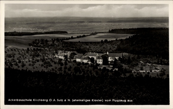 Ak Sulz am Neckar, Kloster Kirchberg, Fliegeraufnahme, Ackerbauschule