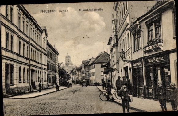 Ak Neustadt an der Orla, Bismarckstraße, Geschäft Otto Hagner