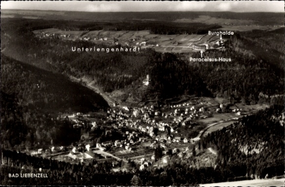 Postcard Unterlengenhardt Bad Liebenzell in the Black Forest, photo number 30584-138, village view, Burghalde,