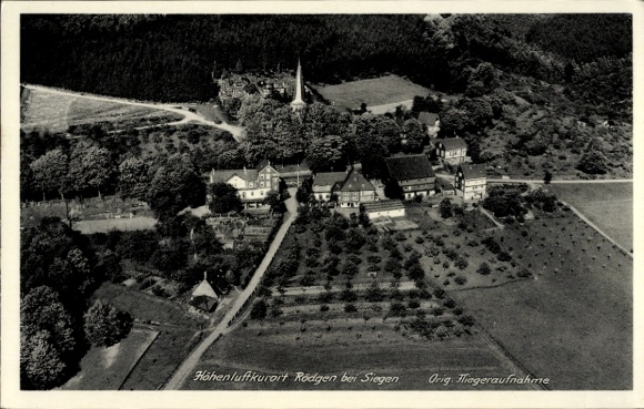 Postcard Rödgen Obersdorf Wilnsdorf in Siegerland, aerial photograph