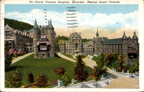 KP Montreal Quebec Kanada, Royal Victoria Hospital, architektura, piękny ogród,