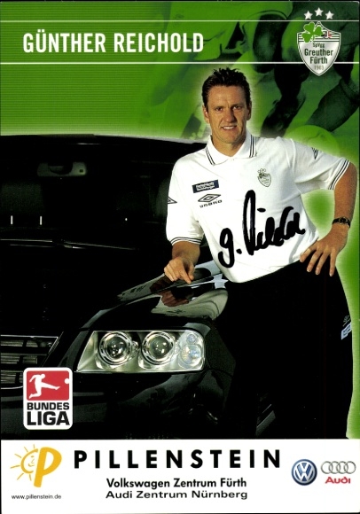 Autograph card goalkeeper coach Günther Reichold, SpVgg Greuther Fürth, autograph