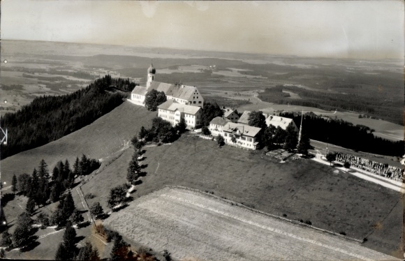 Postcard Peissenberg Peißenberg in Upper Bavaria, aerial photograph
