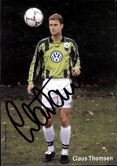 Autogrammkarte Fußballer Claus Thomsen, VfL Wolfsburg, Autogramm