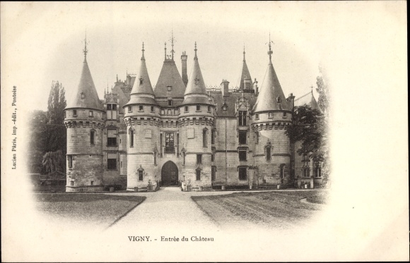 Ak Vigny Val d’Oise, Entree du Chateau