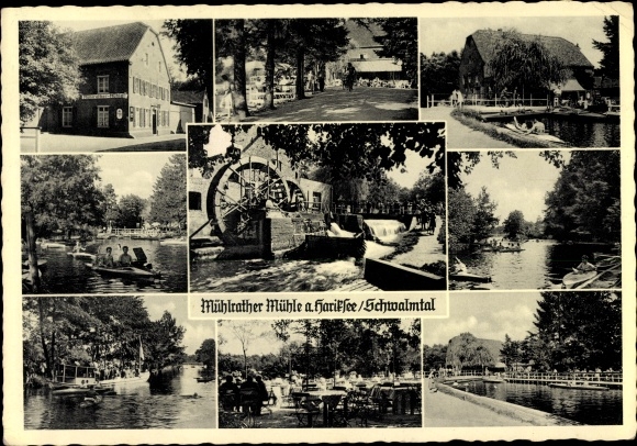 Ak Schwalmtal Nettetal am Niederrhein, Gasthaus Mühlrather Mühle am Hariksee, Freibad