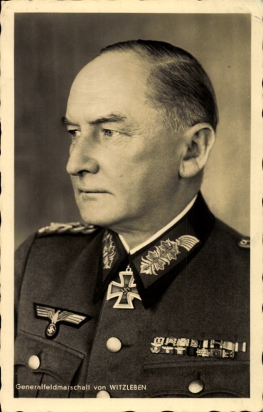 Ak Generalfeldmarschall Erwin von Witzleben, Porträt in Uniform, Ritterkreuzträger
