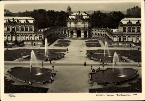 Postcard Dresden Altstadt, Zwinger Wallpavillon