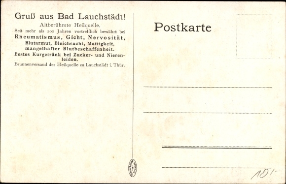 Postcard Bad Lauchstädt Saalekreis, well shipping of the healing spring, administration building, bottling rooms