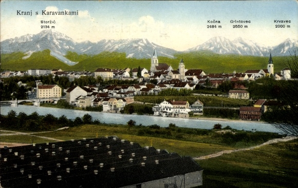 Ak Kranj Krainburg Slowenien, Gesamtansicht