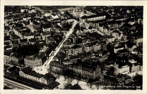Ak Ludwigsburg in Württemberg, Luftaufnahme