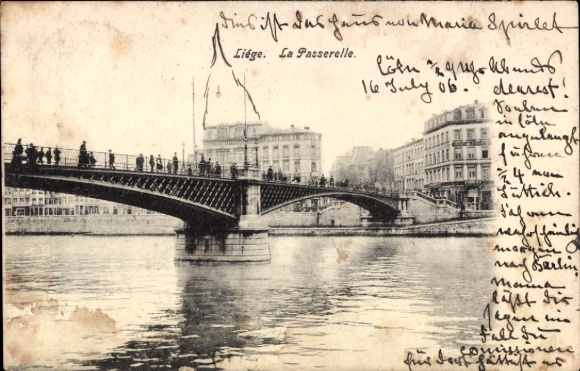 Postcard Liège Liège Wallonia, La Passerelle