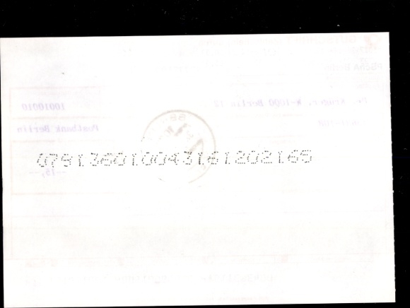 Michel No. 3349 on credit note, payment slip