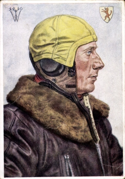 Artist Postcard Willrich, Wolfgang, leader of a successful hunting group, Luftwaffe, VDA P 1 R 7 No. 5