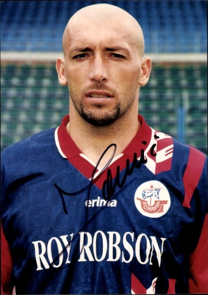 Autograph card footballer Igor Pamic, FC Hansa Rostock, autograph