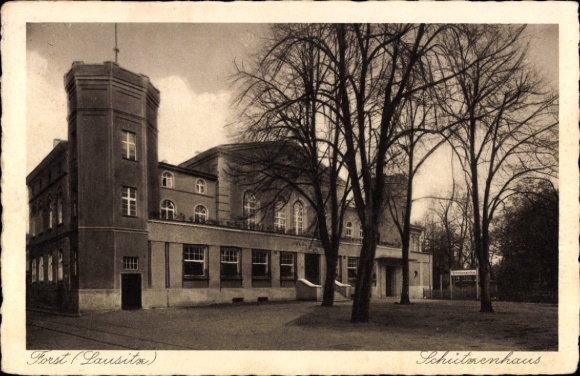 Postcard Forst in the Lusatia, Schützenhaus