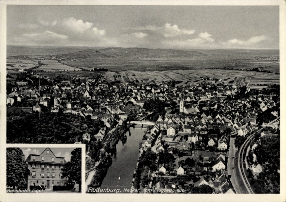 Rottenburg am Neckar, zdjęcie lotnicze, Bahnhotel Figel