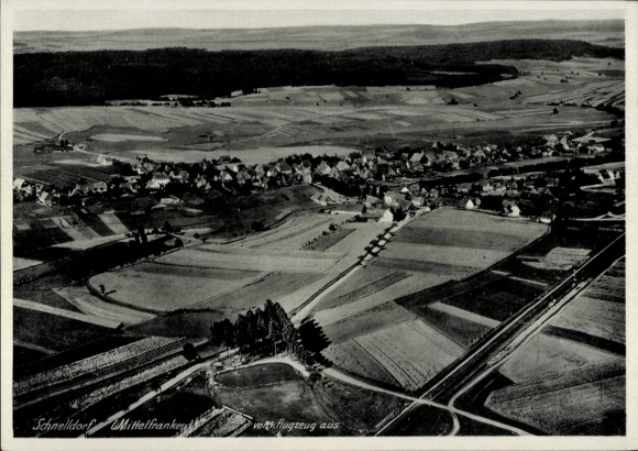 Ak Schnelldorf in Mittelfranken, Fliegeraufnahme