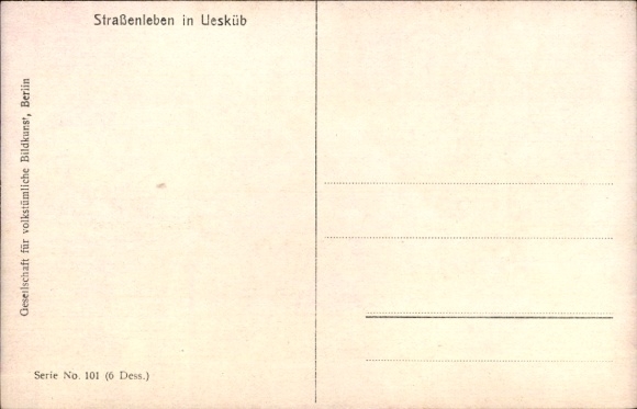 Artist Postcard Lüschwitz-Koreffski, Uesküb Macedonia, street life