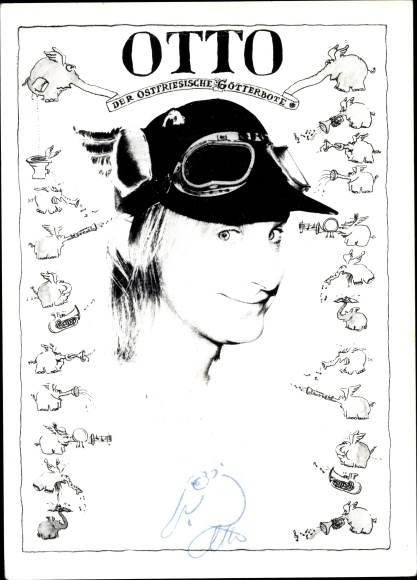 Autograph card Otto Waalkes, Otto the East Frisian messenger of the gods, Ottifanten, autograph