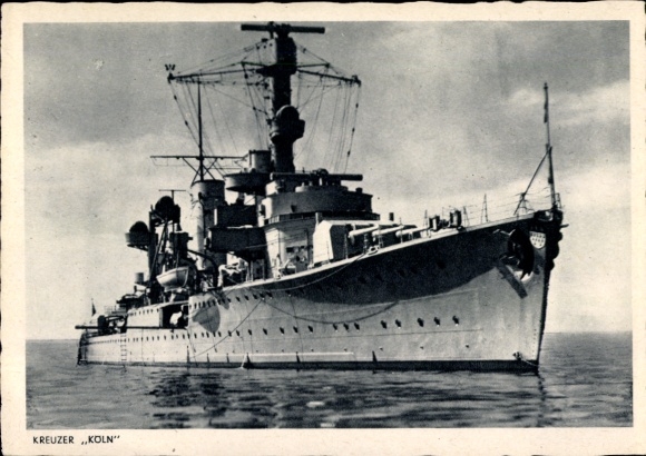 Picture German warship, light cruiser Cologne, Kriegsmarine