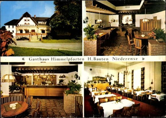 Postcard Niederense Ense in Sauerland, Gasthaus Himmelpforten, interior view
