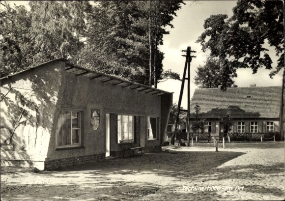 Postcard Zechlinerhütte town of Rheinsberg, street, house
