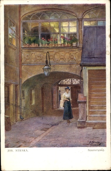 Artist Postcard Straka, Josef, Walk