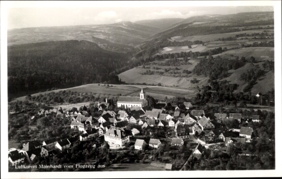 Postcard Mainhardt in Württemberg, aerial photograph