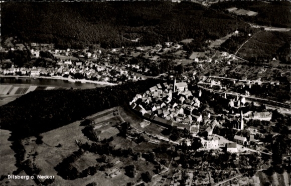 Ak Dilsberg Neckargemünd am Neckar, Luftaufnahme