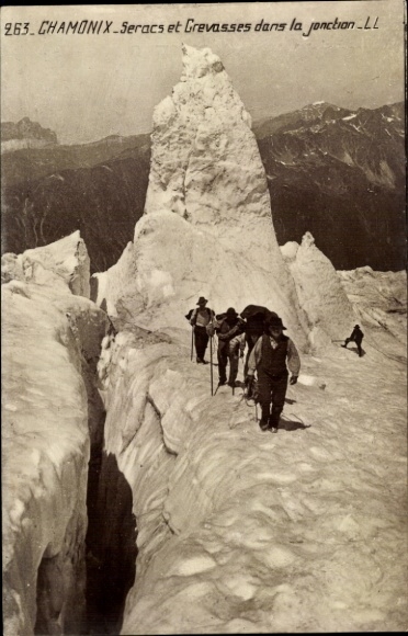 CPA Chamonix, Seracs et Grevasses dans la jonction