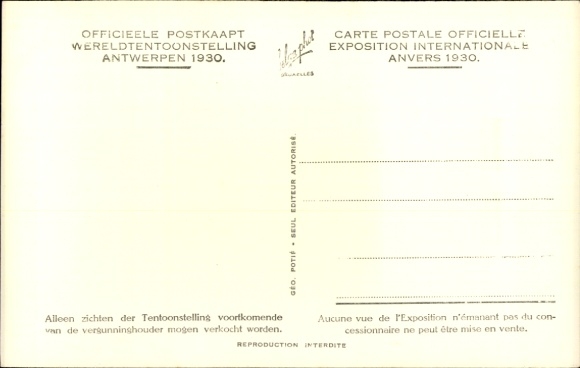 PC Antwerp Flanders, World Exhibition 1930, Le Pavillon Britannique