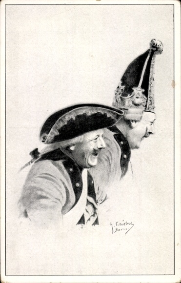 Artist Postcard Schöbel, Cheerful Minutes, Two Laughing Men