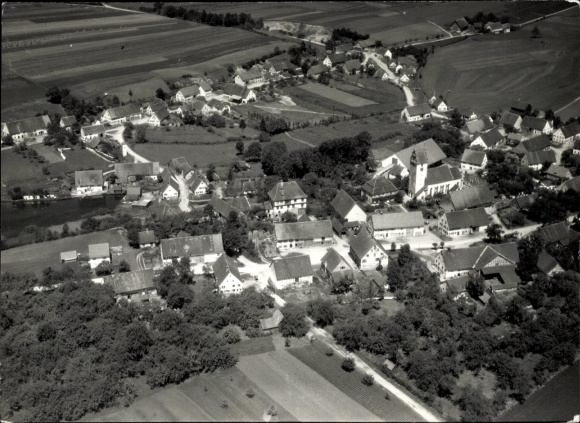 Postcard Albersweiler in the Palatinate, aerial photo