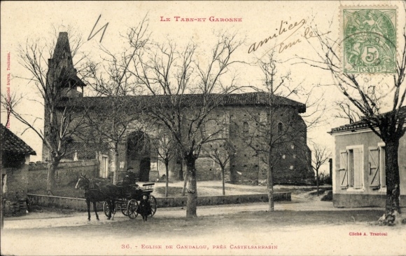 Ak Gandalou Castelsarrasin Tarn et Garonne, Kirche