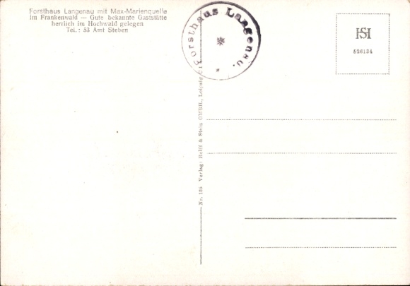 Postcard Geroldsgrün in the Franconian Forest Upper Franconia, Forsthaus Langenau