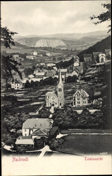 PC Nachrodt Wiblingwerde in Sauerland, total view of village, church