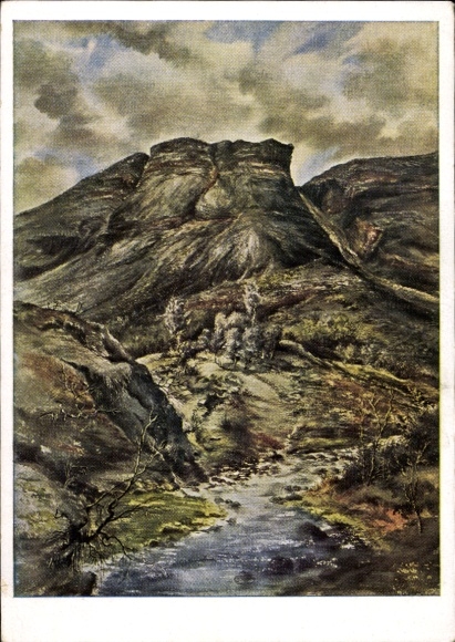 Artist Postcard Vahle, Fritz, Mountains in northern Lapland, exhibition of the Luftgaukommando VI